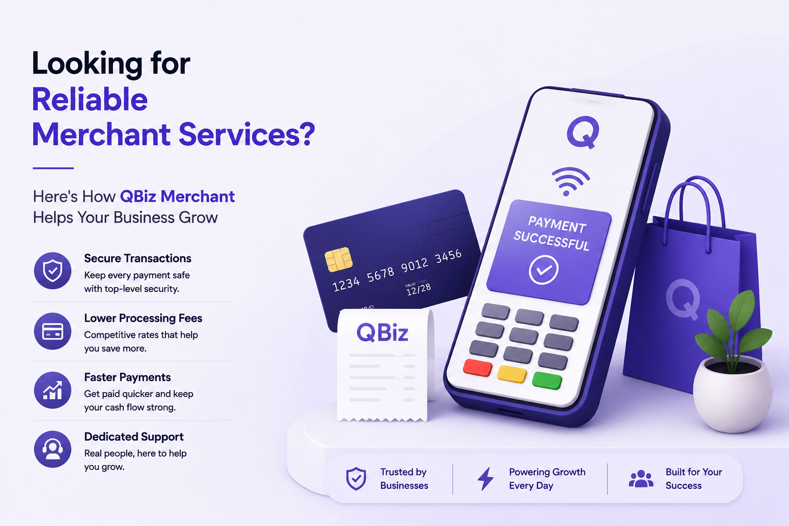 QBIZ Merchant services for secure business payment processing